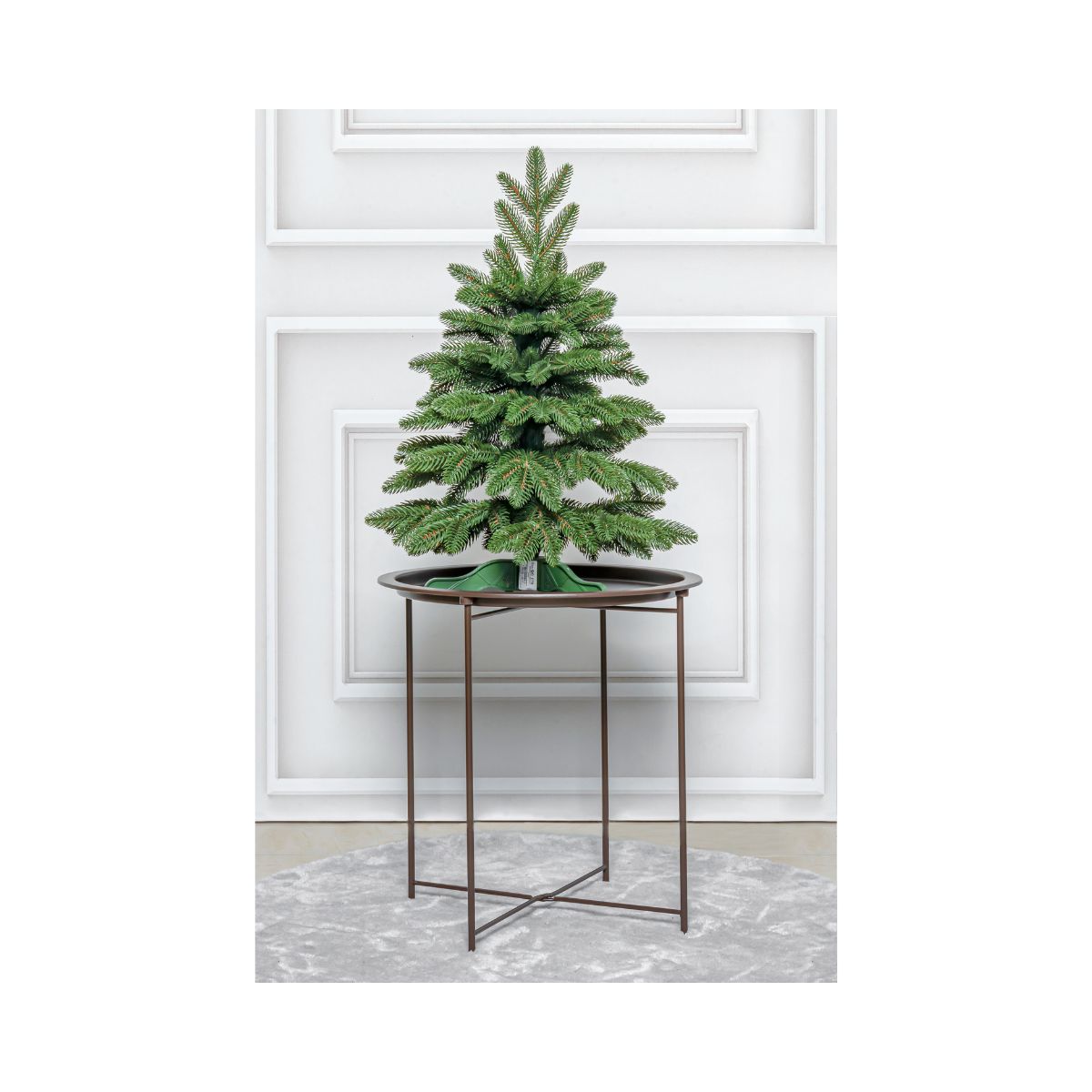 Brad artificial premium cu aspect natural, suport inclus, ace moi, verde 60 cm