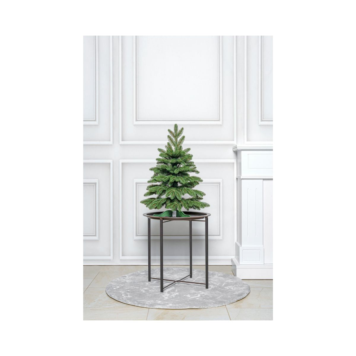 Brad artificial premium cu aspect natural, suport inclus, ace moi, verde 60 cm