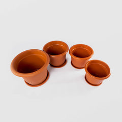 Ghiveci cu Tava STERK, 30X28 cm, Plastic Maro, nr.12