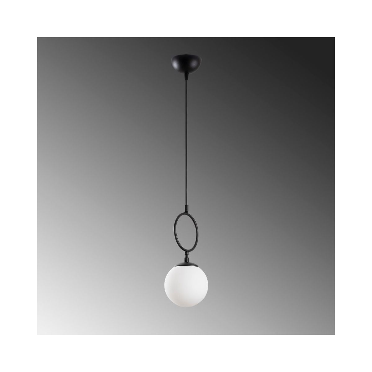 Lustra alb/negru din metal si sticla Ø15 cm Ring