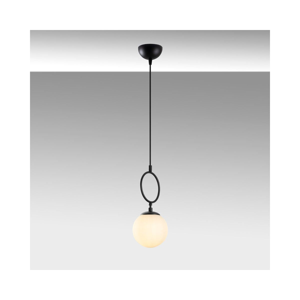 Lustra alb/negru din metal si sticla Ø15 cm Ring