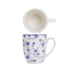 Set 4 cani alb/albastru din portelan 37 cl Flor Azul Cosy&Trendy