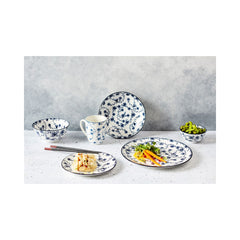 Set 4 cani alb/albastru din portelan 37 cl Flor Azul Cosy&Trendy